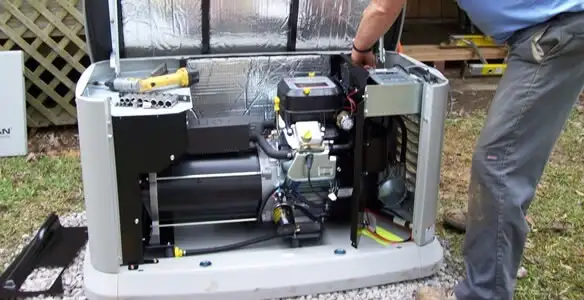 generator installation service showing technician connecting and configuring generator components in Madison, WI