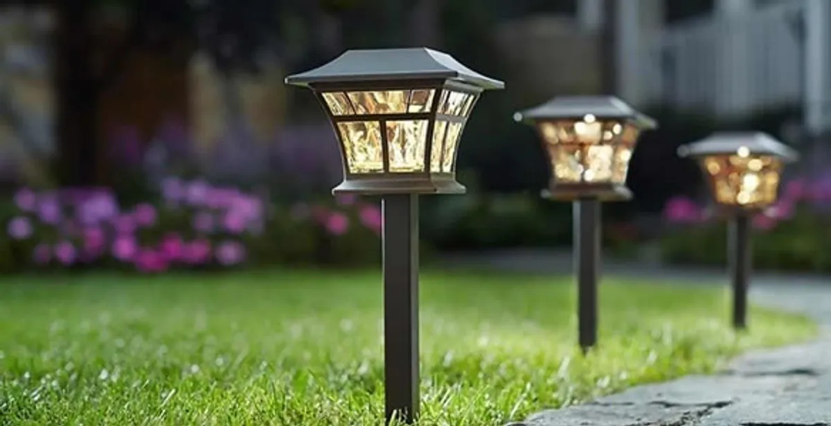 landscape lighting installation services with professionally installed pathway lights in Madison, WI