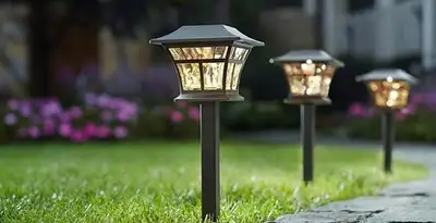 landscape lighting installation services with professionally installed pathway lights in Madison, WI