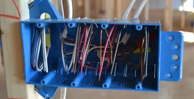 new construction wiring installation featuring electrical boxes and cable routing by expert electricians in Madison, WI