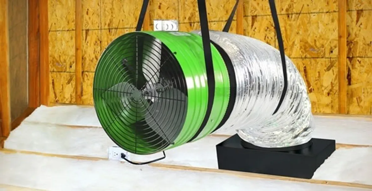 whole house fan installation services with professionally mounted ventilation fan system in Madison, WI